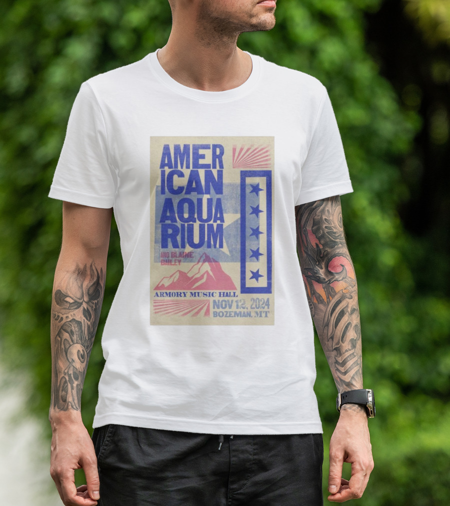 American Aquarium And Blaine Bailey Armory Music Hall Nov 12 2024 Bozeman MT T-Shirt