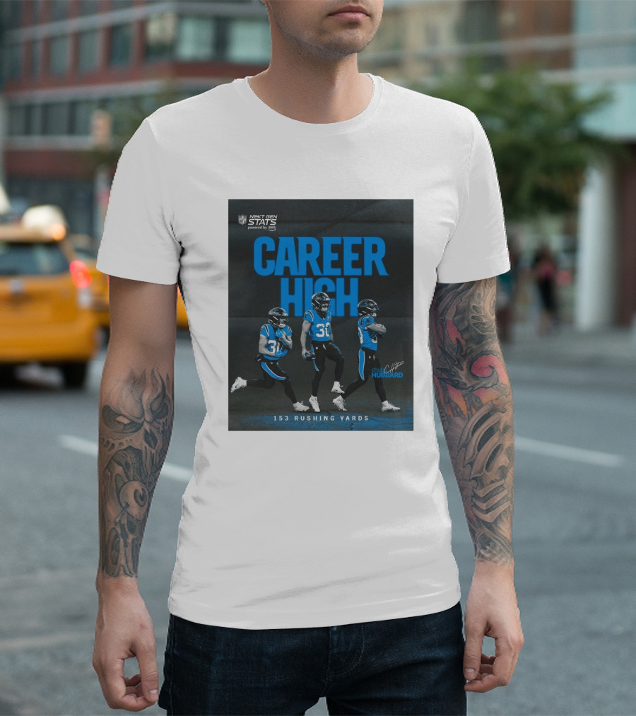 Next Gen Stats Carolina Panthers Chuba Hubbard Career High 153 Rushing Yards Signature T-Shirt