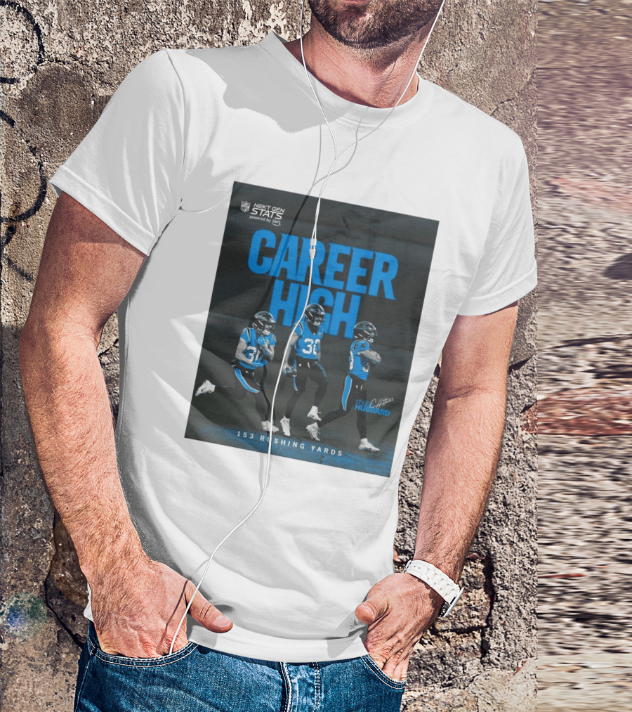 Next Gen Stats Carolina Panthers Chuba Hubbard Career High 153 Rushing Yards Signature T-Shirt
