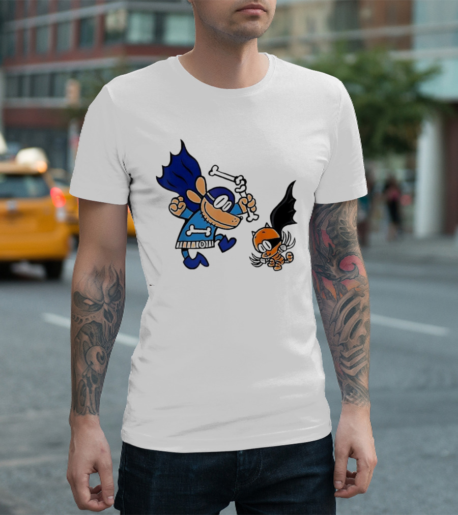 Dog And Cat Essentials Superhero Duo Dog Man and Cat Kid T-Shirt