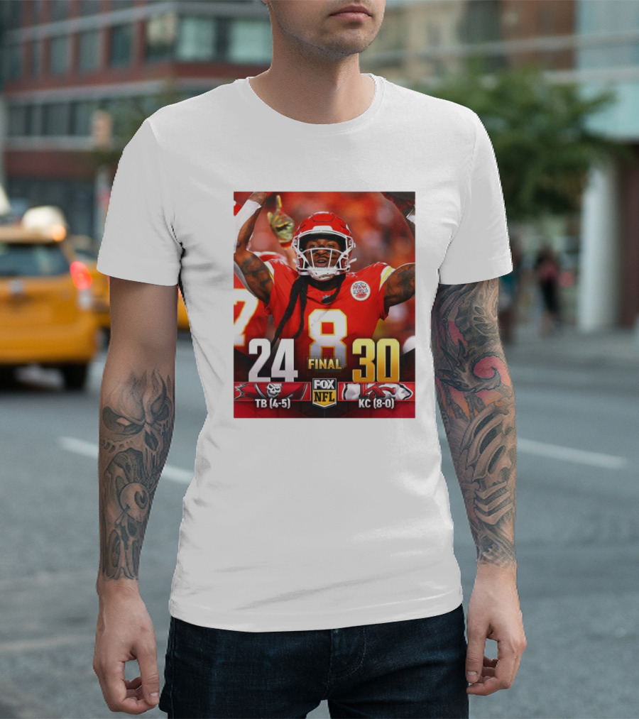 Final Tampa Bay Buccaneers (4-5) Vs Kansas City Chiefs (8-0) 24-30 Fox NFL T-Shirt