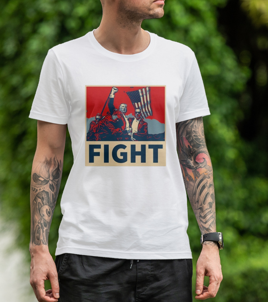 FIGHT Trump Fight Trump Assassination Attempt Iconic American Trump T-Shirt