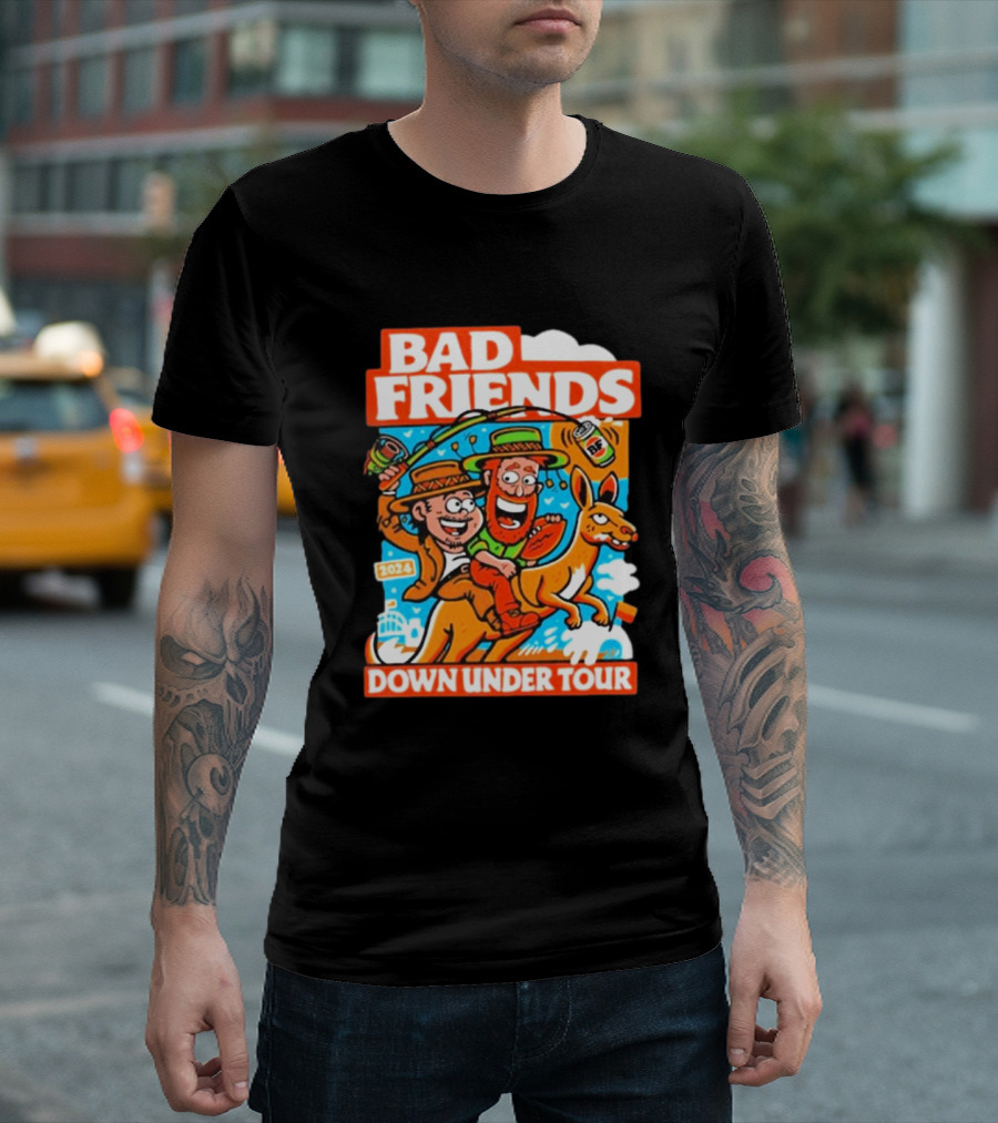 Bad Friends 2024 Down Under Tour Kangaroo Riding Adventure T-Shirt
