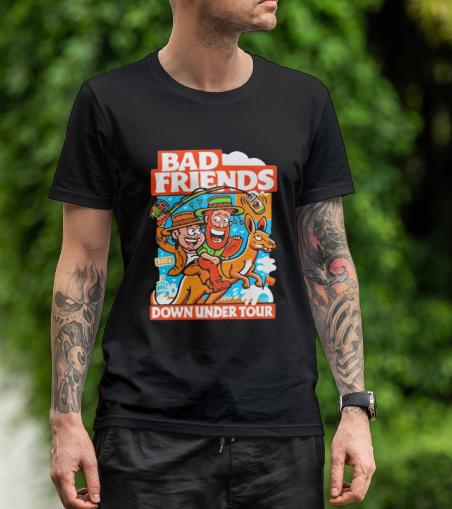 Bad Friends 2024 Down Under Tour Kangaroo Riding Adventure T-Shirt