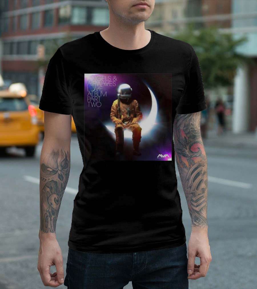 Angels and Airwaves Love Album Part Two Blink 182 Astronaut Crescent Moon AVA T-Shirt