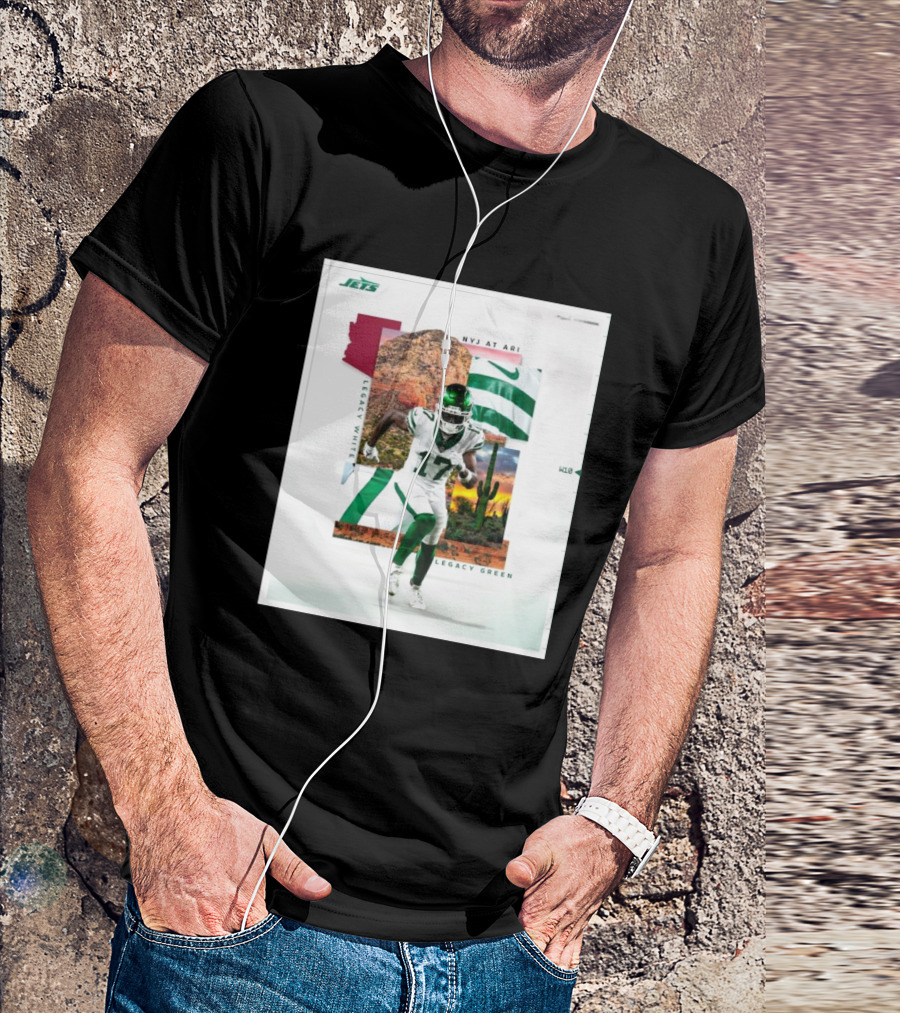 NYJ At ARI Legacy White Legacy Green Jets 17 NFL T-Shirt