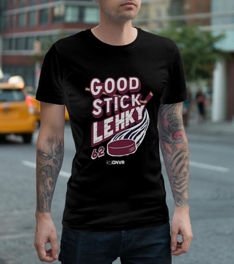 DNVR Good Stick Lehky 62 Hockey Puck and Stick T-Shirt