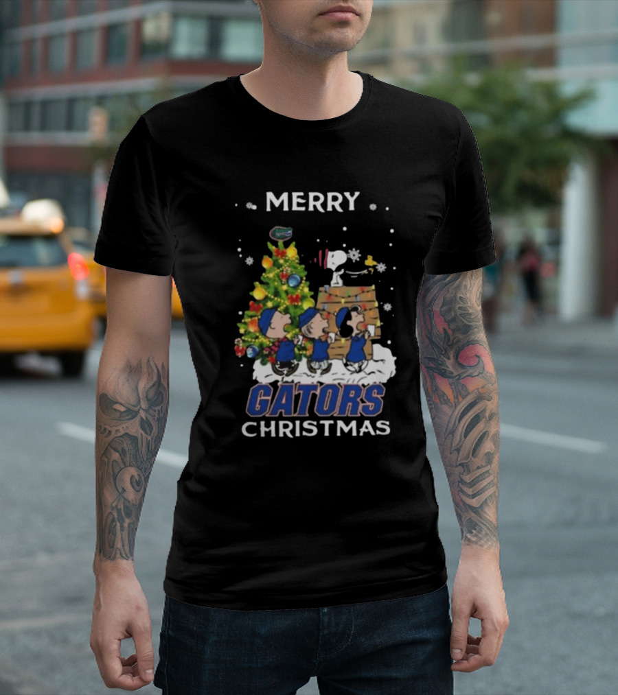 Merry Christmas Florida Gators Snoopy And Friends 2024 Holiday T-Shirt