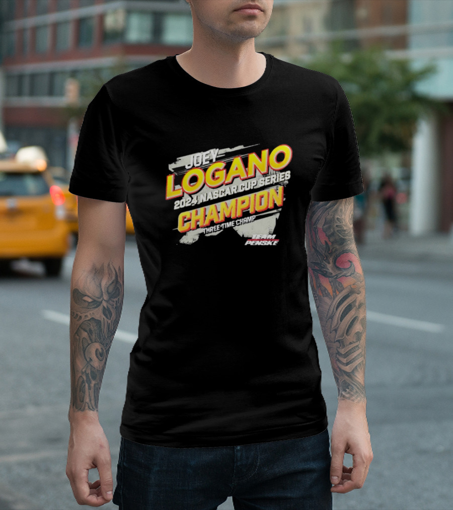 Joey Logano NASCAR Cup Series 2024 Champion Three-Time Champ Team Penske Vintage T-Shirt