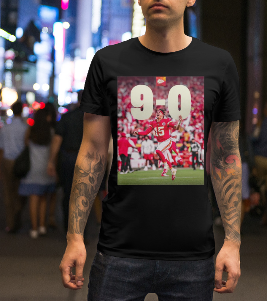 Kansas City Chiefs Vs. Denver Broncos On Cloud 9-0 NFL Victory T-Shirt