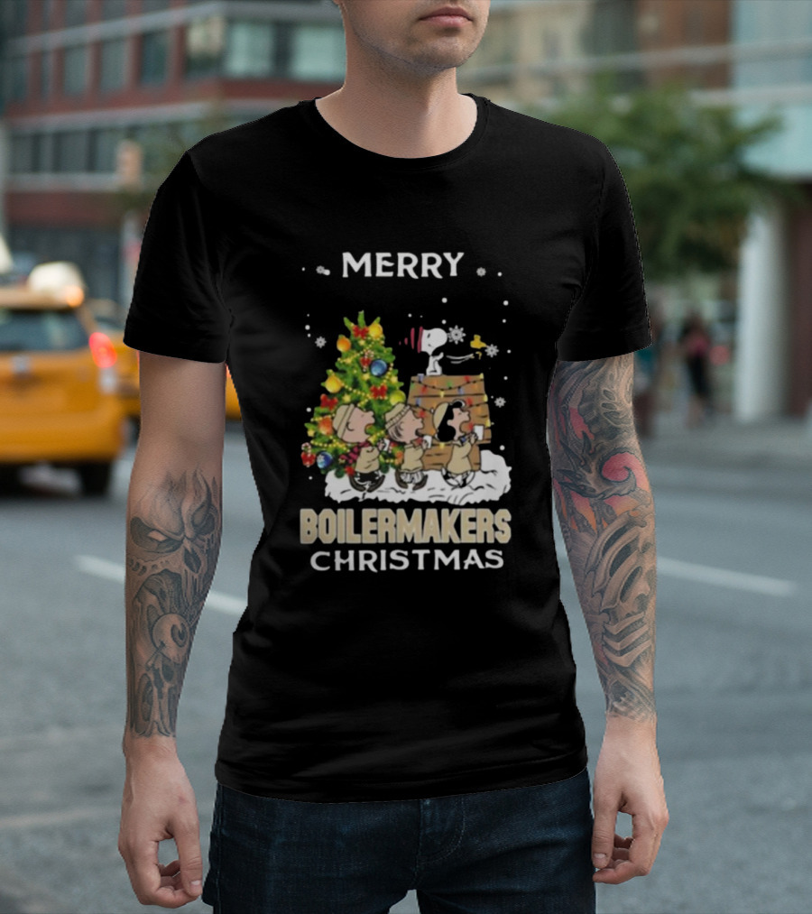 Merry Boilermakers Christmas Snoopy And Friends T-Shirt