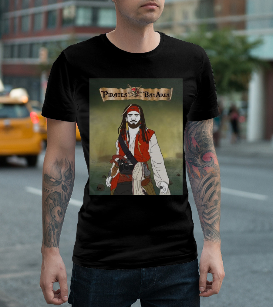 Pirates of the Bay Area Drawing Featuring Iconic Pirate T-Shirt