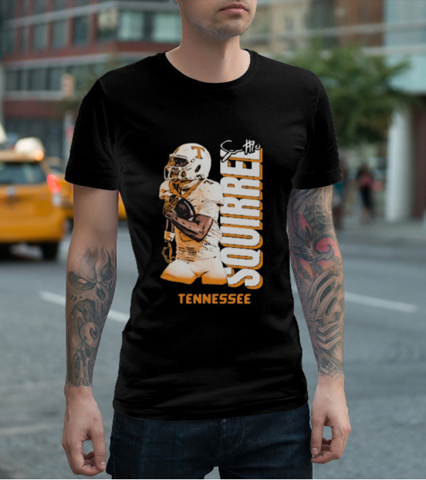 Tennessee Volunteers Squirrel White Football Signature T-Shirt