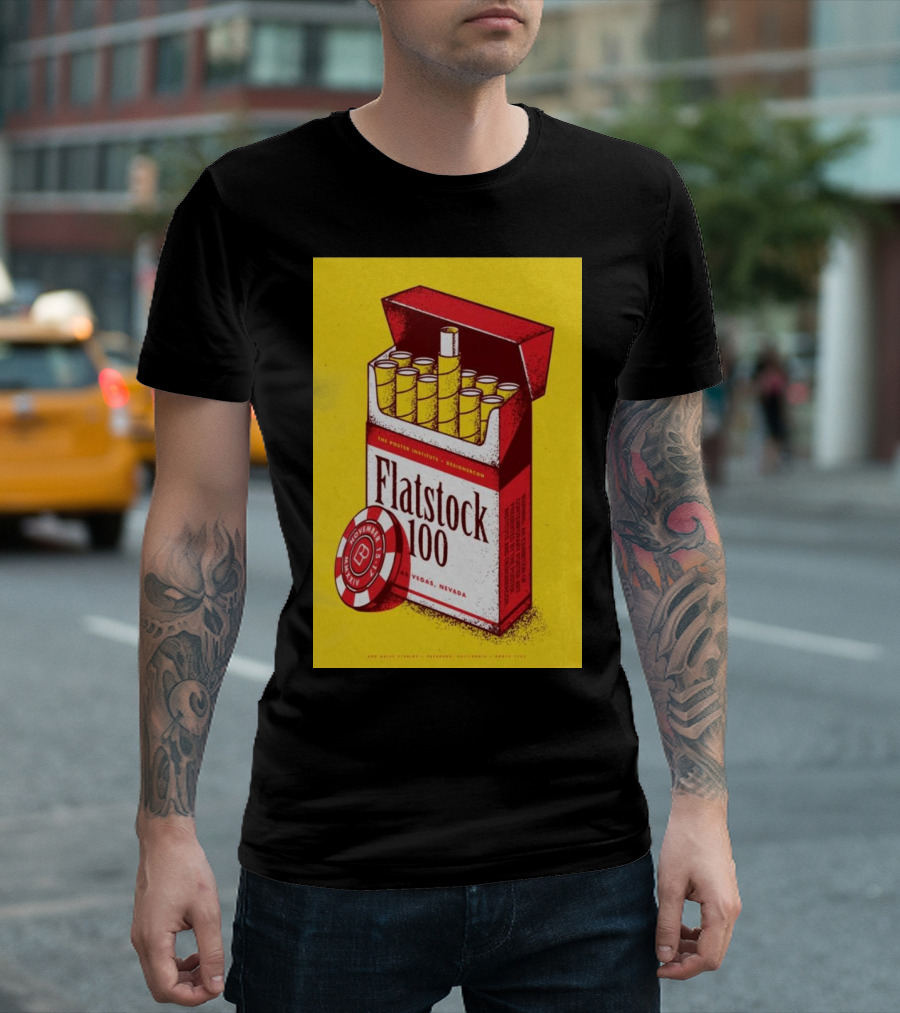 Flatstock 100 Poster Cigarette Box Design Las Vegas NV November 15-17 2024 Poker Chip T-Shirt