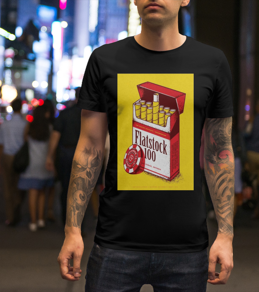 Flatstock 100 Poster Cigarette Box Design Las Vegas NV November 15-17 2024 Poker Chip T-Shirt
