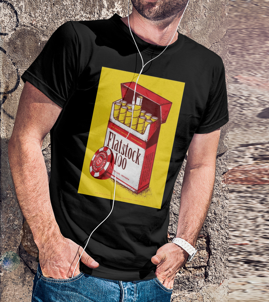 Flatstock 100 Poster Cigarette Box Design Las Vegas NV November 15-17 2024 Poker Chip T-Shirt