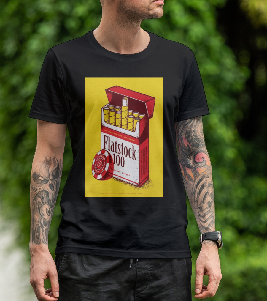 Flatstock 100 Poster Cigarette Box Design Las Vegas NV November 15-17 2024 Poker Chip T-Shirt