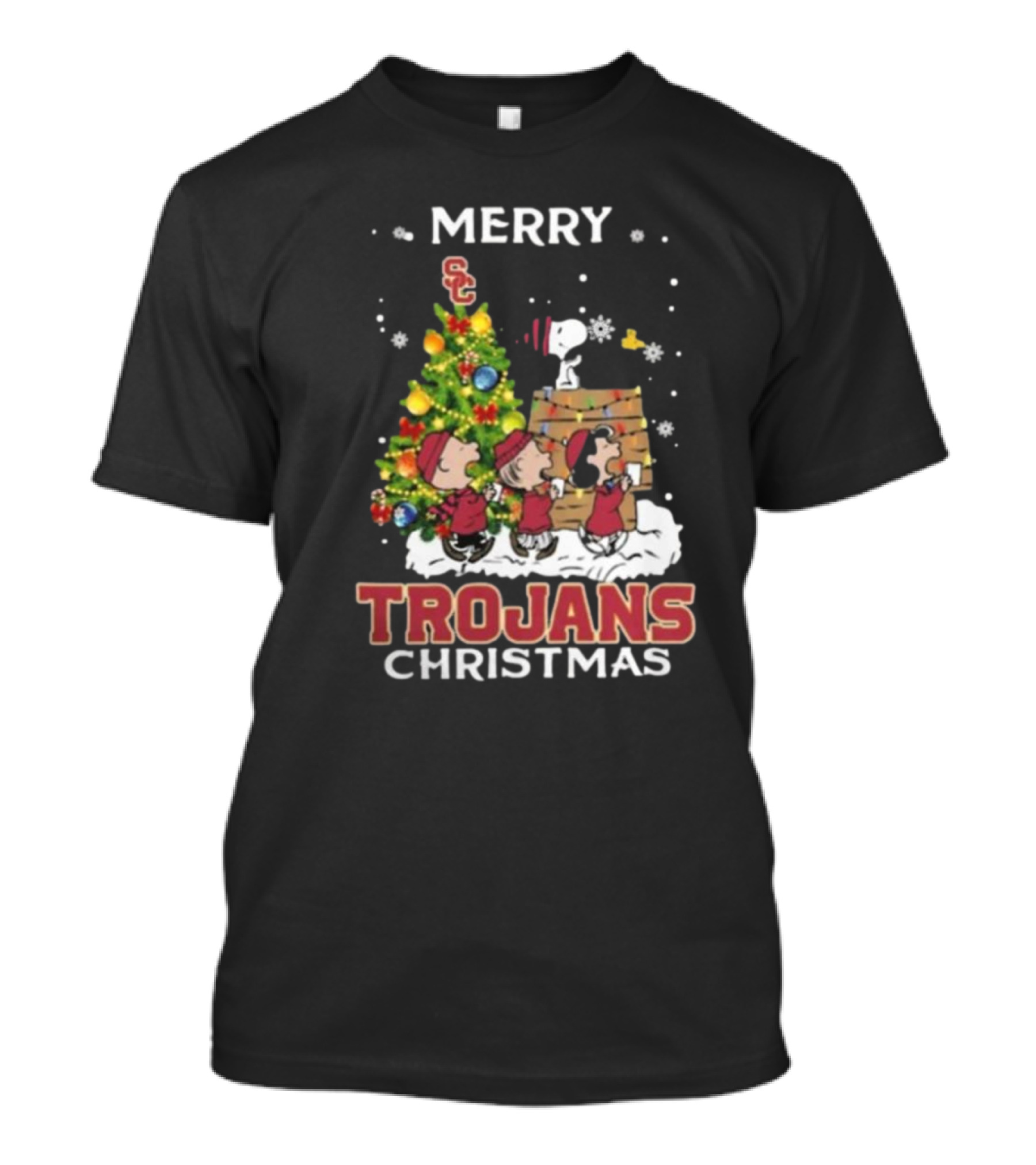 Merry USC Trojans Christmas 2024 Snoopy And Friends T-Shirt
