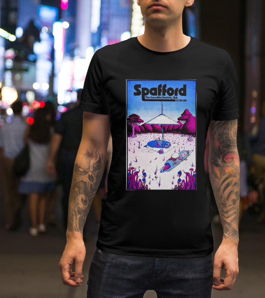 Spafford At The Crocodile Seattle WA 11/10/24 Fantastical Landscape Scene T-Shirt