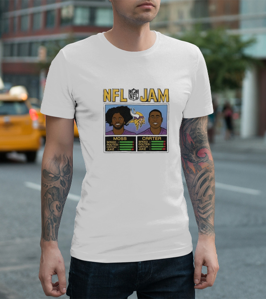NFL Jam Randy Moss Cris Carter Minnesota Vikings Legend Duo T-Shirt