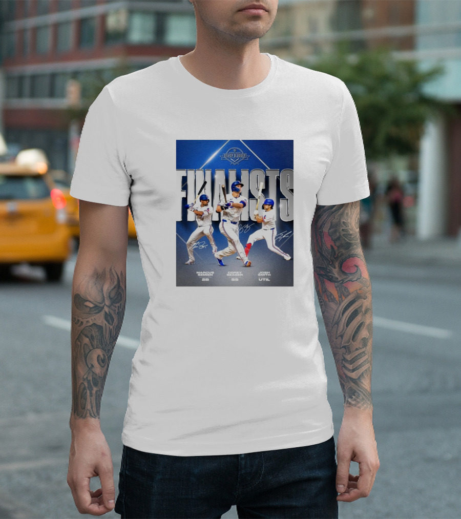 Marcus Semien Corey Seager Josh Smith Texas Rangers Silver Slugger Finalists T-Shirt