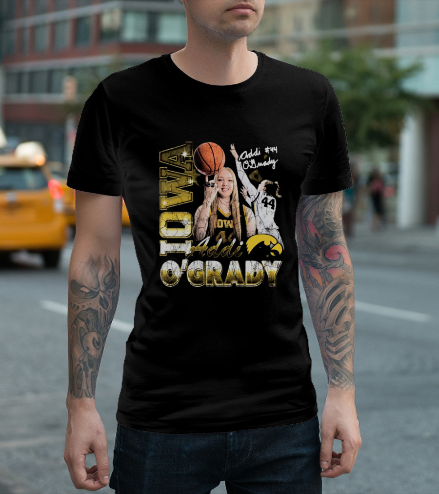 Addi O’Grady Iowa Hawkeyes 44 Basketball Signature 90s T-Shirt