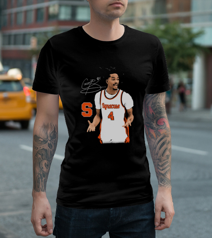 Chris Bell #4 Syracuse Orange Basketball Signature T-Shirt