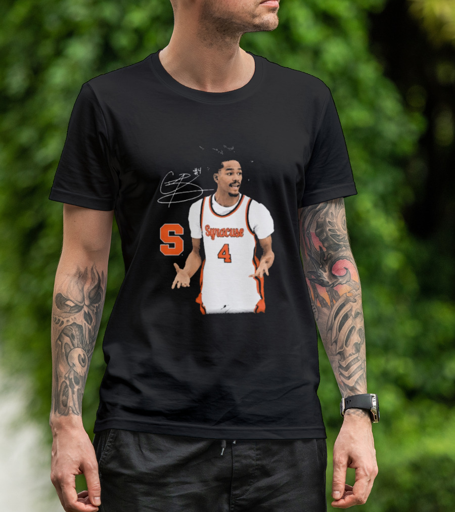 Chris Bell #4 Syracuse Orange Basketball Signature T-Shirt