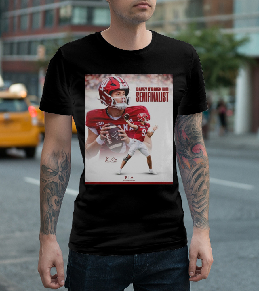 Davey O'Brien Award Indiana Hoosiers Semifinalist Signature Football Photo T-Shirt