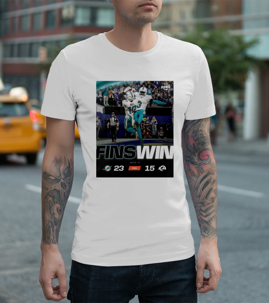 Fins Win Week 10 Miami Dolphins 23 vs Los Angeles Rams 15 T-Shirt