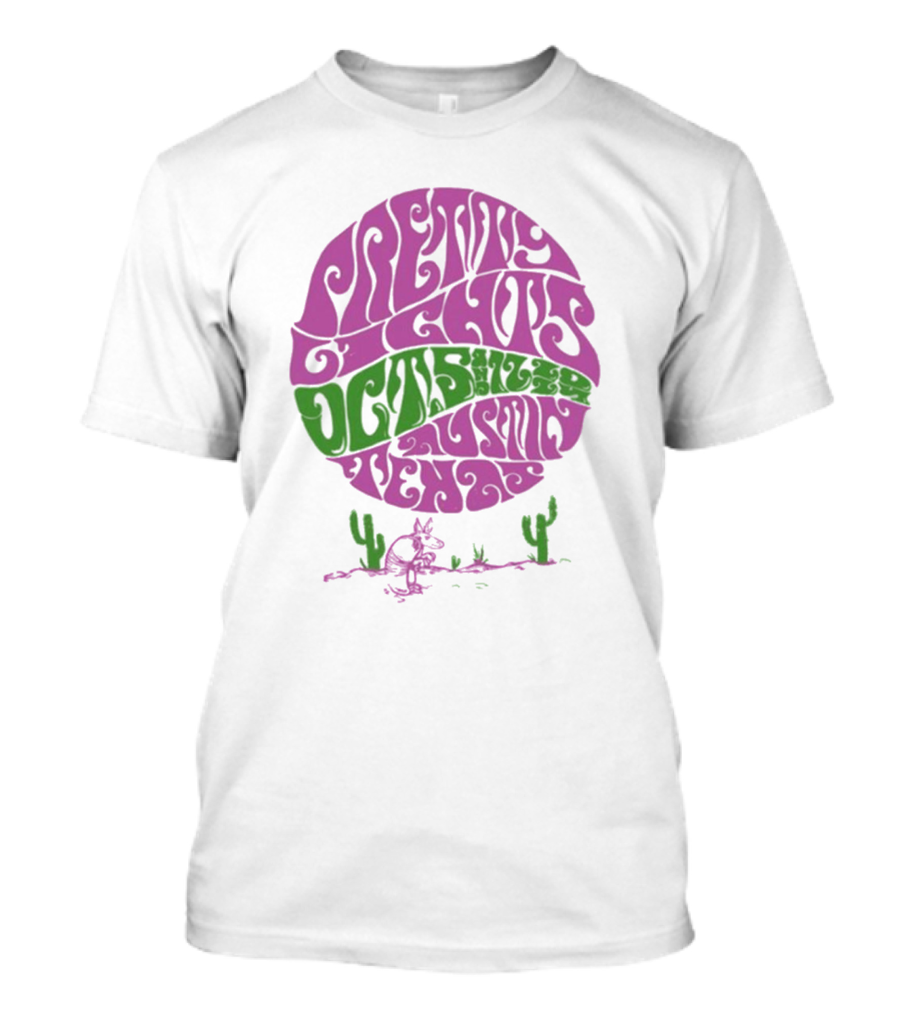 Pretty Lights Austin Texas Tie-Dye 2024 Cactus Desert Scene T-Shirt