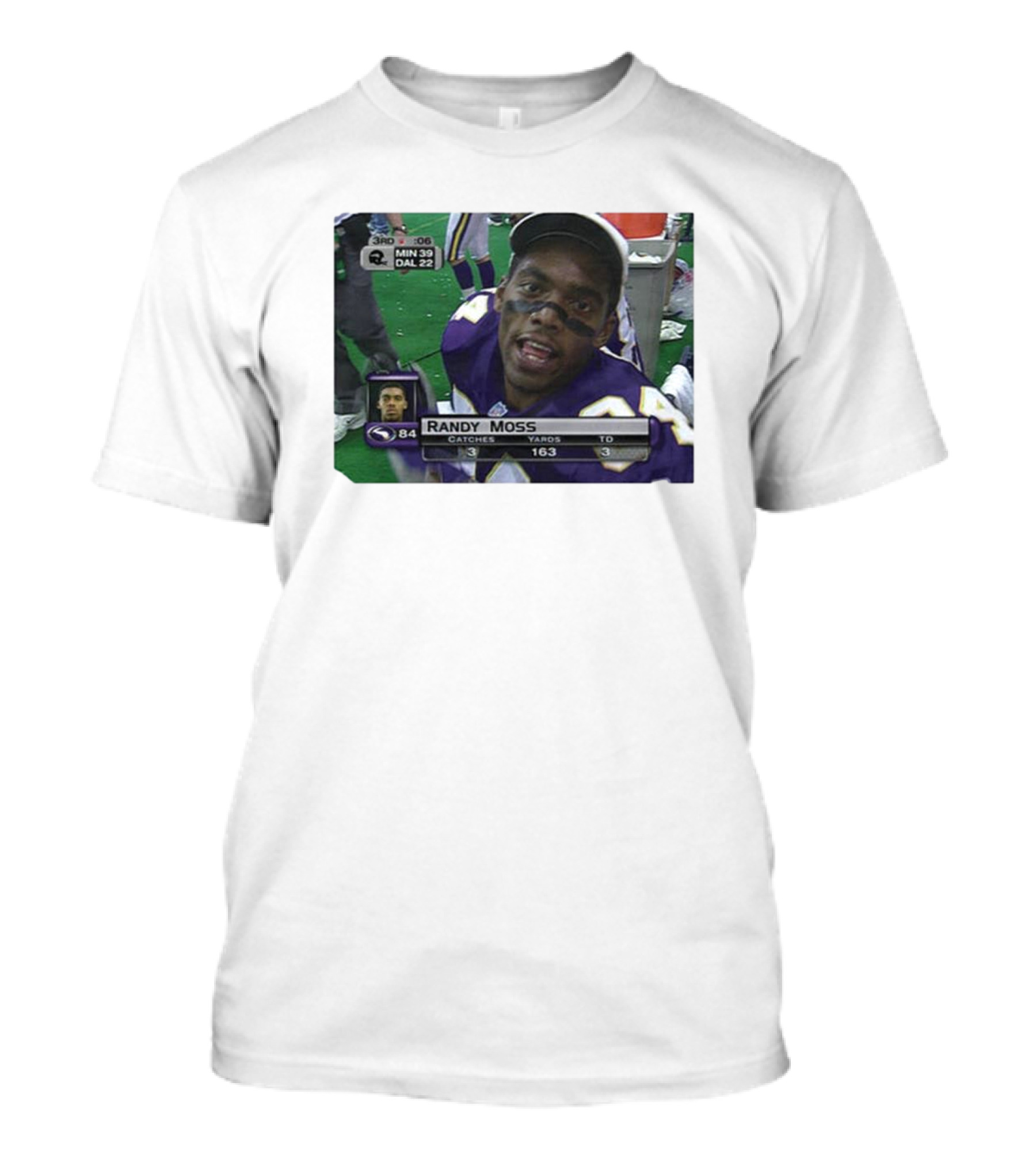 Randy Moss 84 Minnesota Vikings NFL Catches Yards Iconic Play T-Shirt