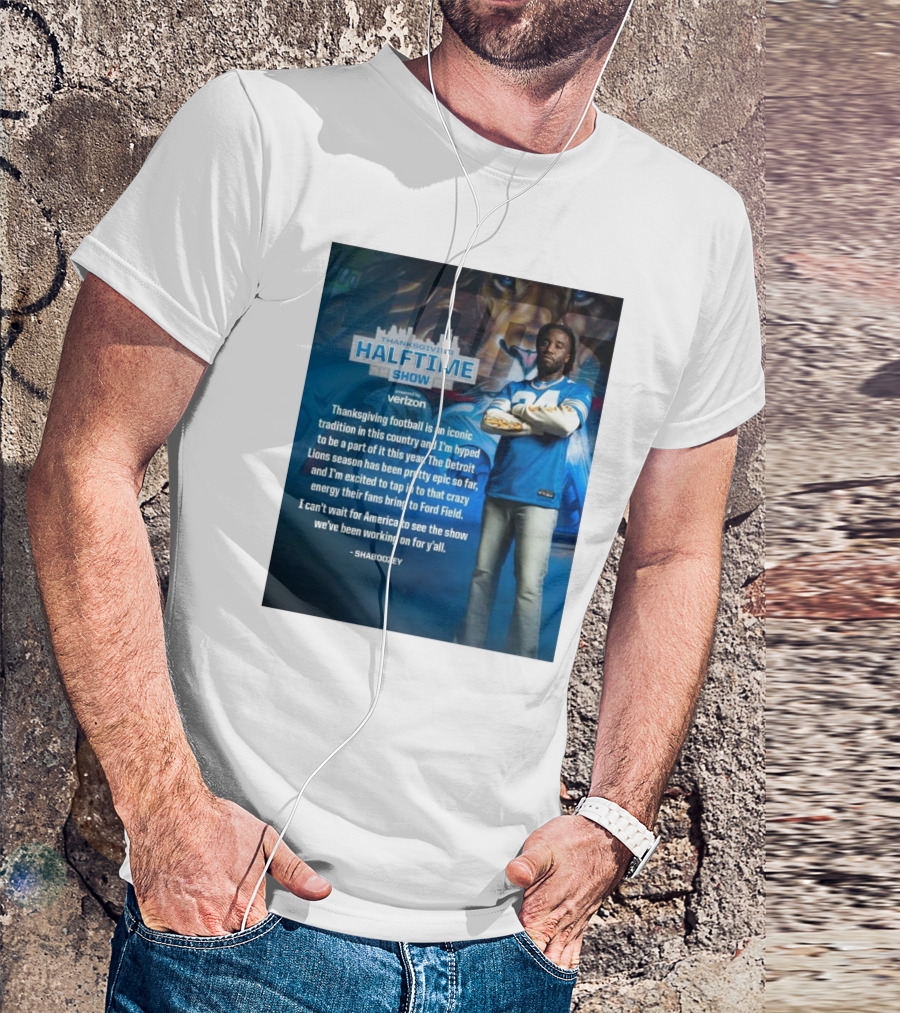 Thanksgiving Halftime Show Iconic Tradition Detroit Lions Epic Season Energy At Ford Field Shaboozey T-Shirt