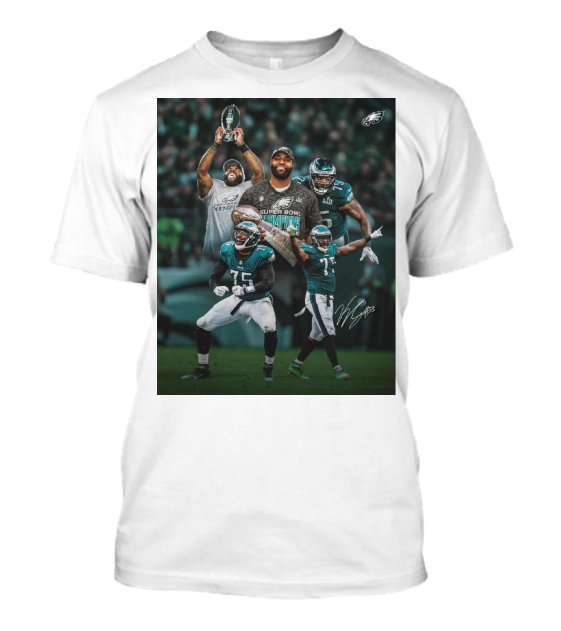 Vinny Curry Philadelphia Eagles Super Bowl Champion Retirement Signature 75 T-Shirt
