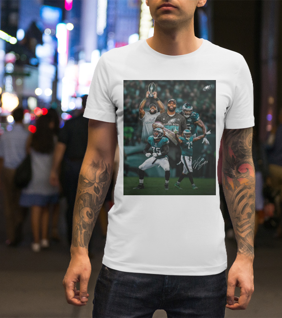 Vinny Curry Philadelphia Eagles Super Bowl Champion Retirement Signature 75 T-Shirt