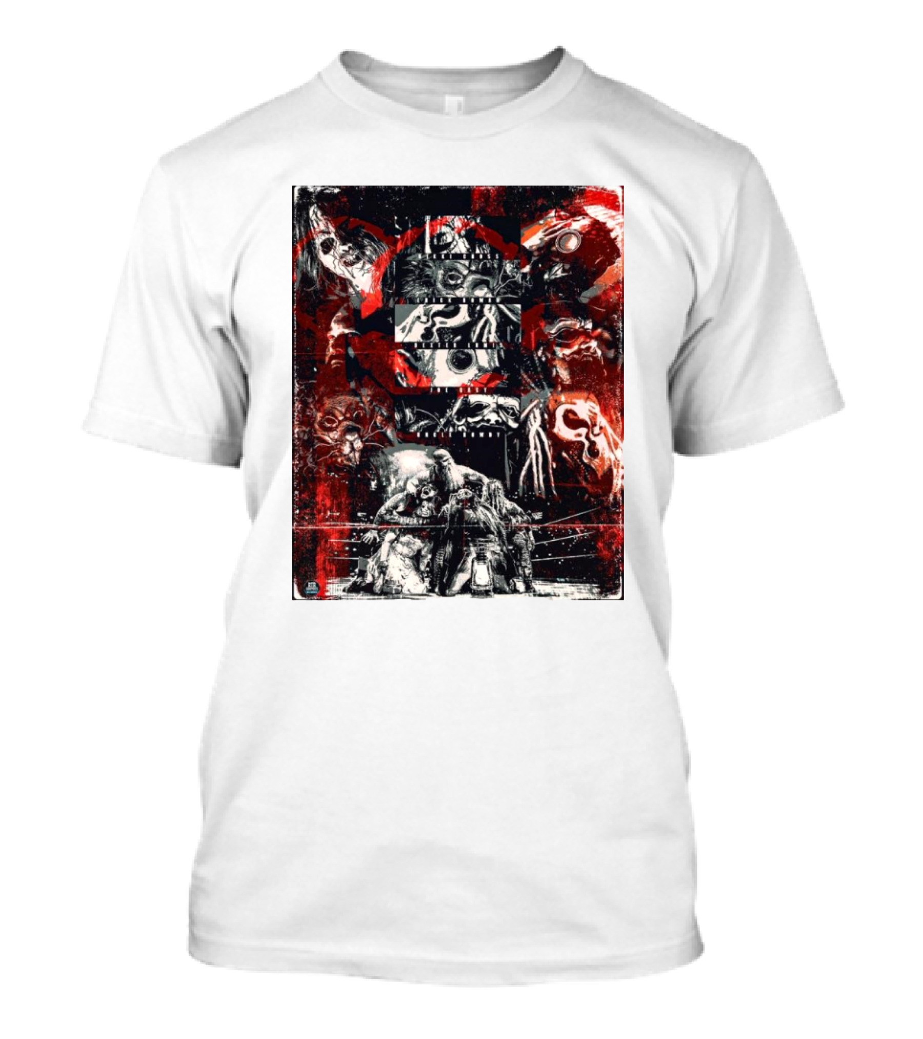 Wyatt Sicks Nikki Cross Erick Redbeard Joe Gacy Uncle Howdy Dexter Lumis WWE Horror Elements Collage T-Shirt