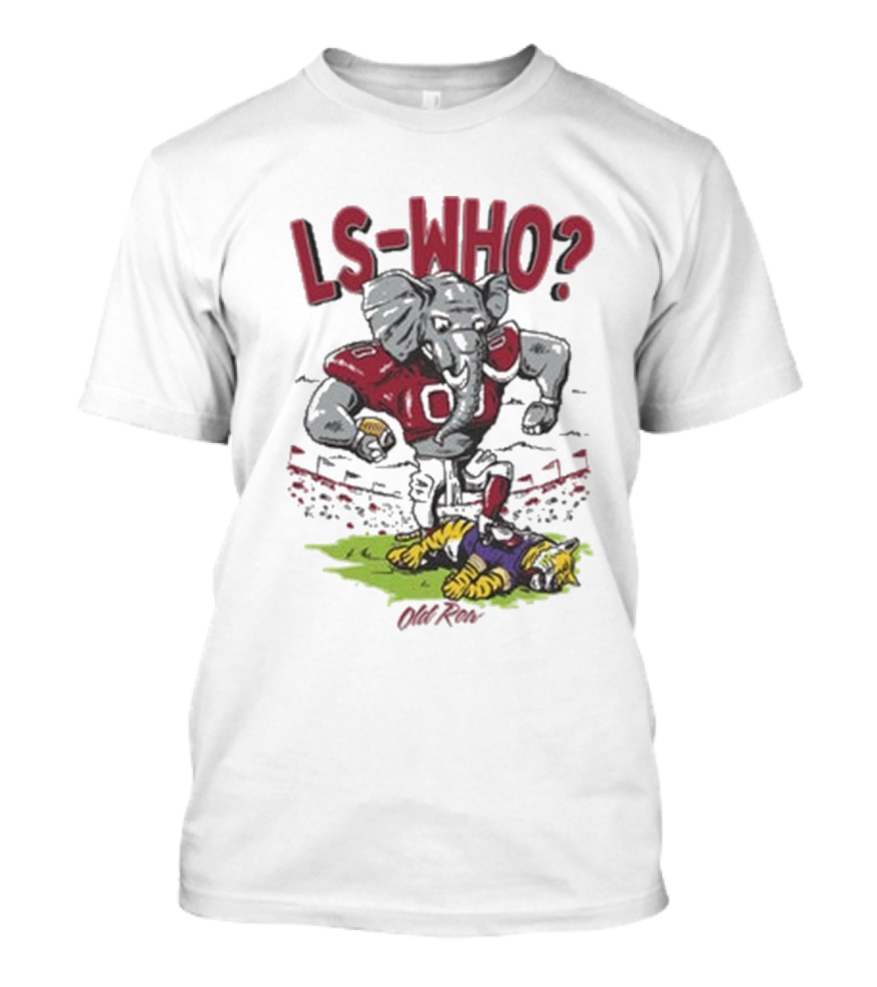 Old Row Alabama LS-Who Football Elephant Tiger Stadium Interaction T-Shirt