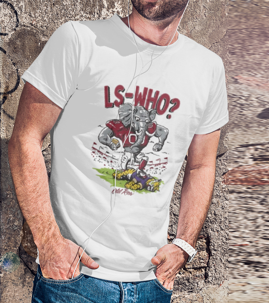 Old Row Alabama LS-Who Football Elephant Tiger Stadium Interaction T-Shirt