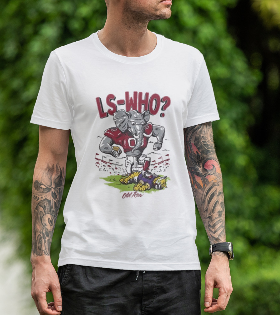 Old Row Alabama LS-Who Football Elephant Tiger Stadium Interaction T-Shirt
