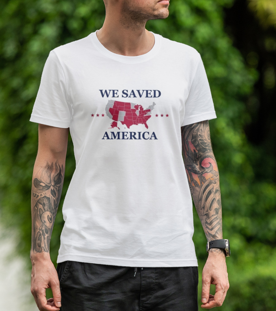 Trump Won We Saved America Map T-Shirt