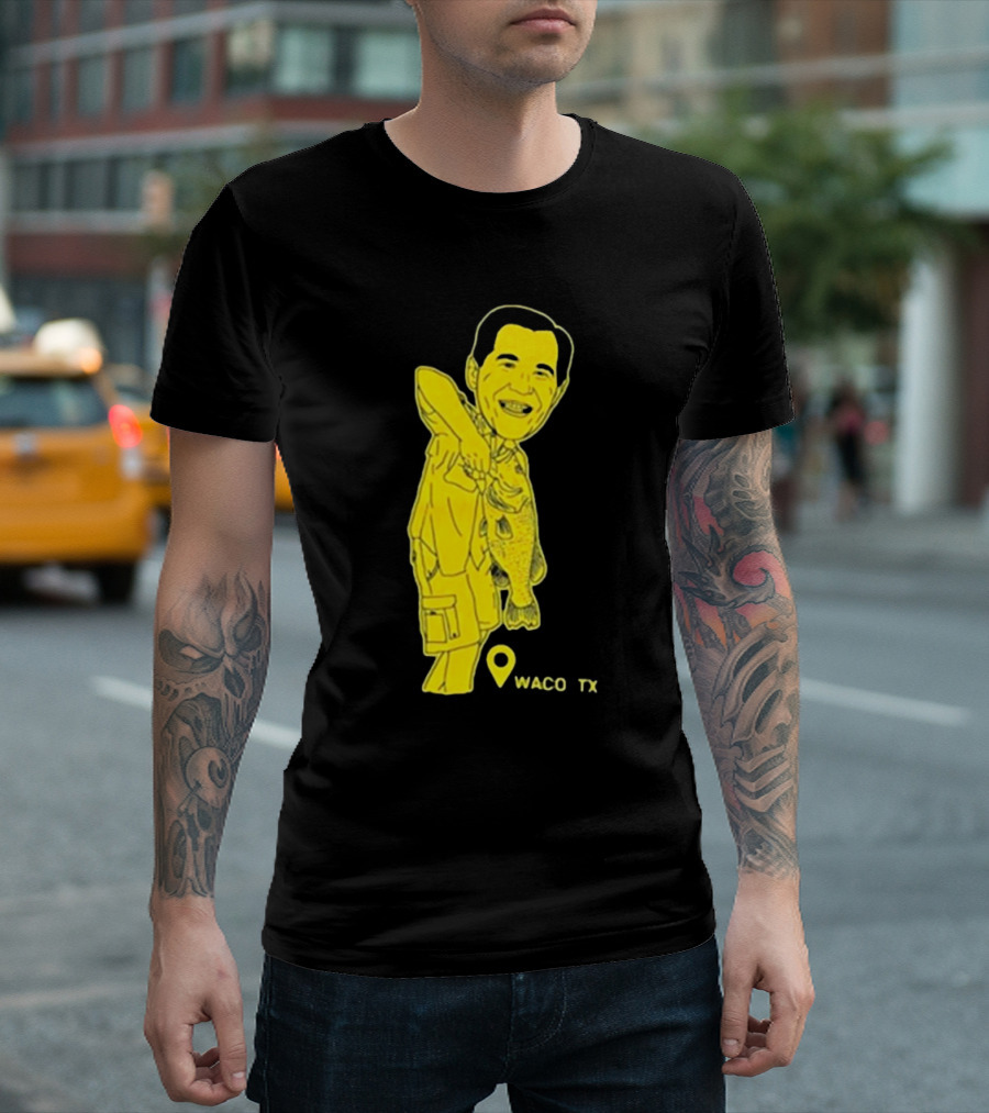 cott Drew Fishing Caricature Waco TX T-Shirt