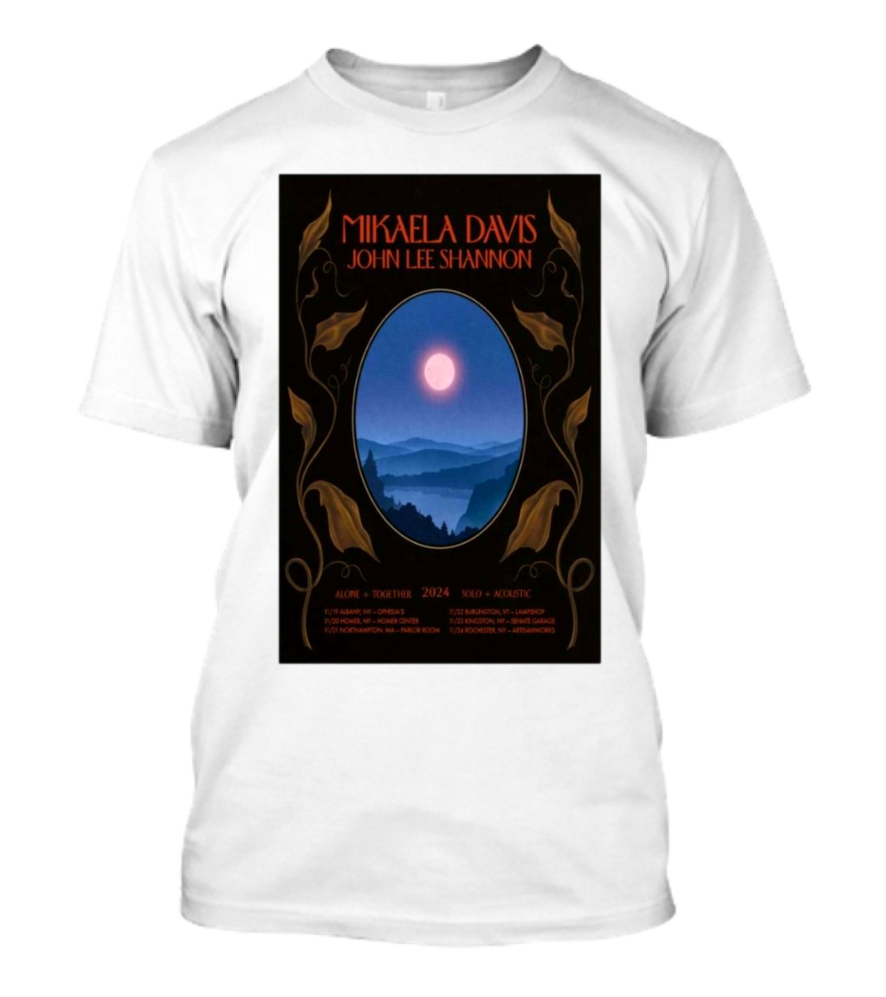 Mikaela Davis John Lee Shannon 2024 Alone Together Acoustic Show Tour Dates T-Shirt