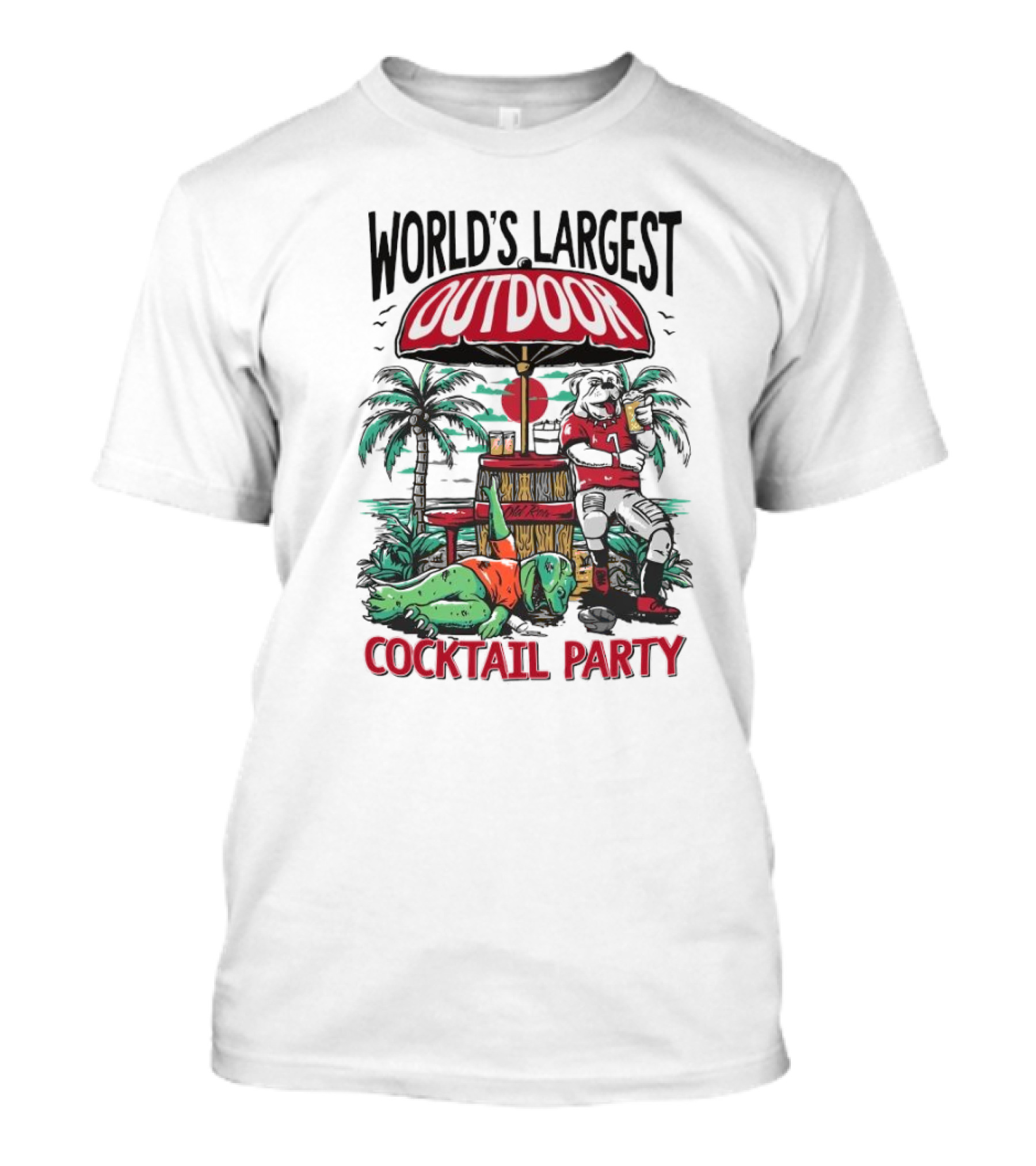 World's Largest Outdoor Cocktail Party 2024 Dogs Vs Gators T-Shirt