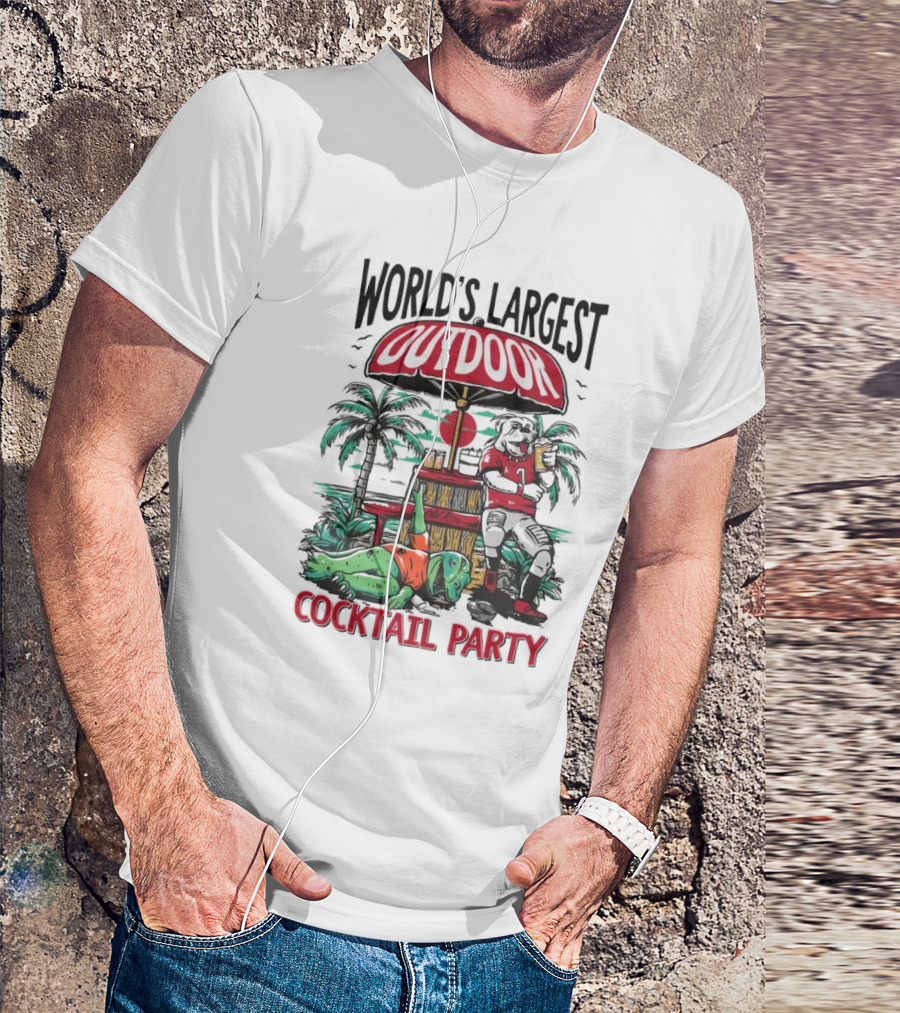 World's Largest Outdoor Cocktail Party 2024 Dogs Vs Gators T-Shirt