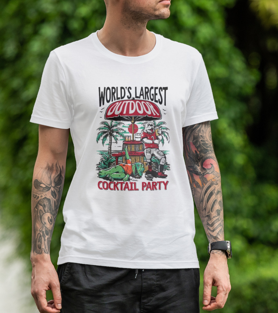 World's Largest Outdoor Cocktail Party 2024 Dogs Vs Gators T-Shirt