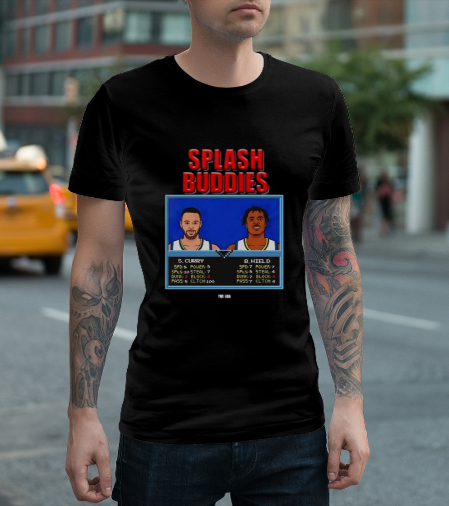 Splash Buddies Dope Era S. Curry B. Hield Retro Stats Basketball Duo T-Shirt