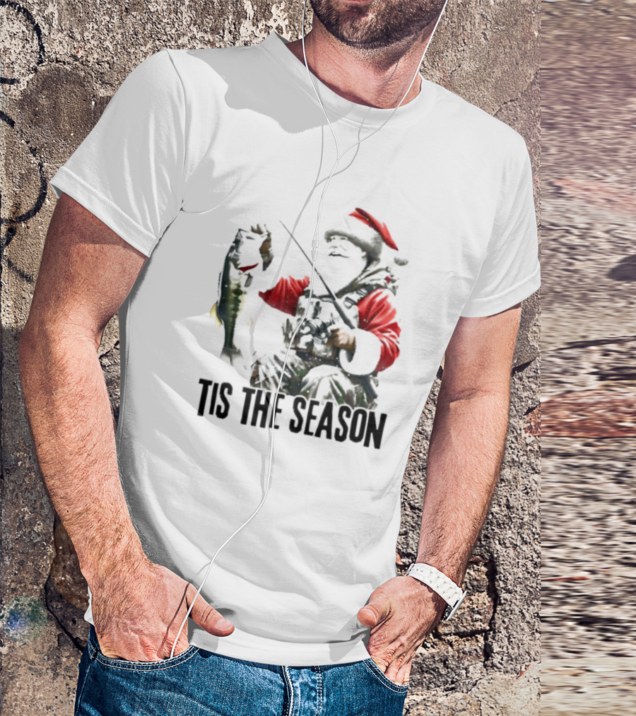 Santa Fishing Tis The Season T-Shirt