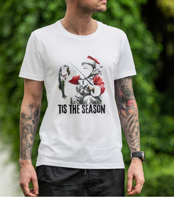 Santa Fishing Tis The Season T-Shirt