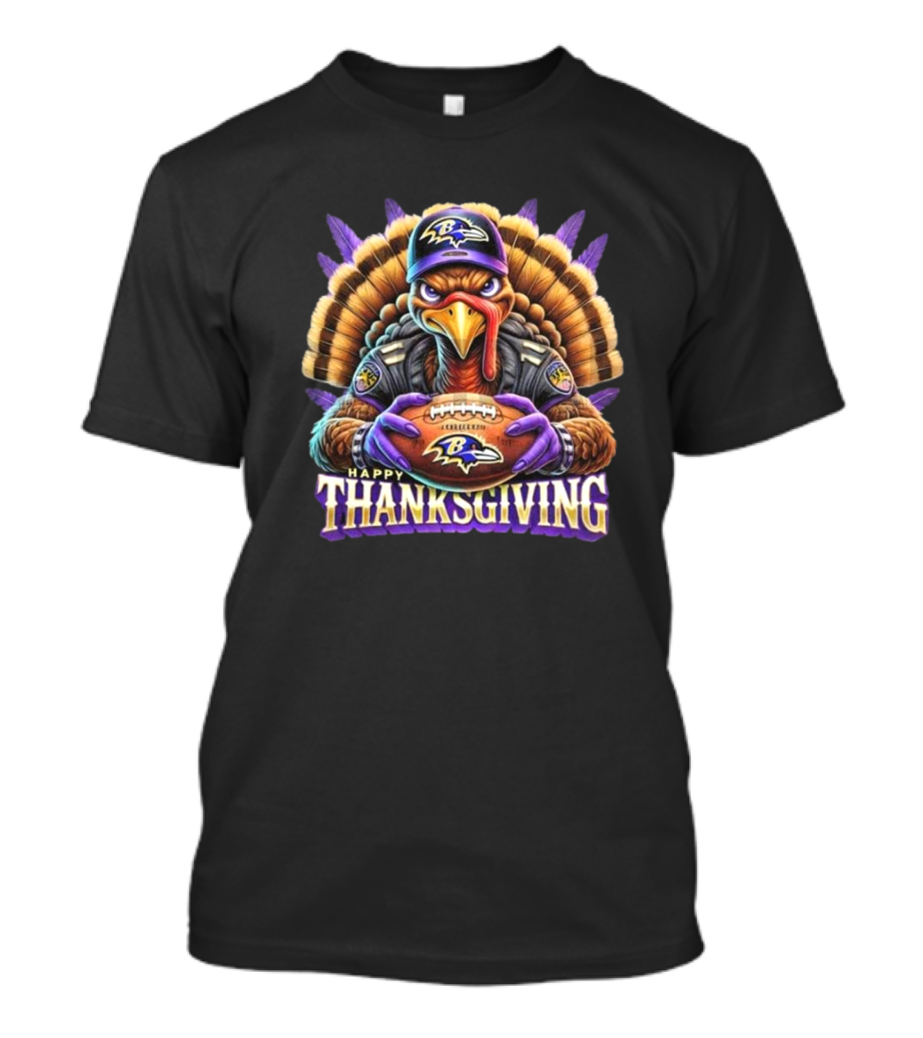 Happy Thanksgiving Baltimore Ravens Football Turkey 2024 Holiday T-Shirt