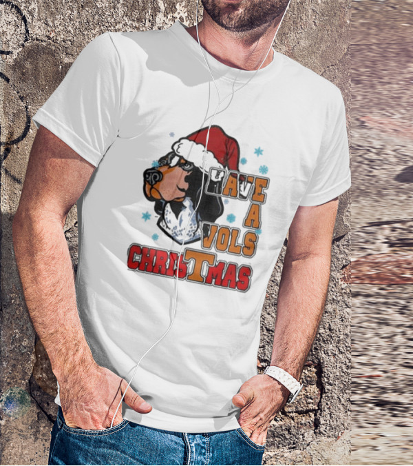 Have A Vols Christmas With Tennessee Volunteers Dog Santa Hat T-Shirt